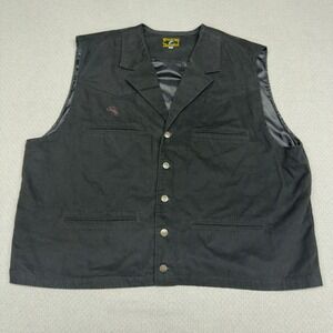 Wyoming Traders Vest Mens XXL Black Cotton Canvas Western Cowboy Retro Casual